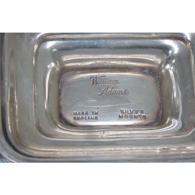 Metal William Adams English Cobalt Blue Liner Silver Plate Salt Cellar Dish 4608b For Sale - Image 7 of 11