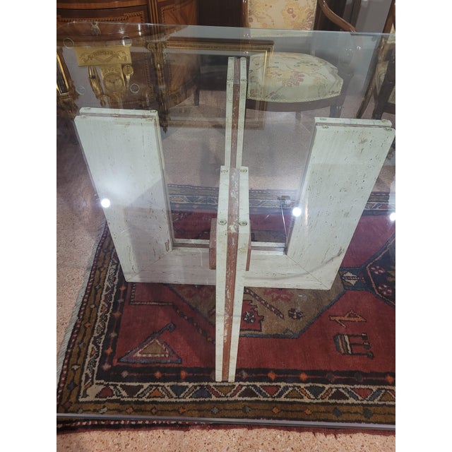 Travertine and Marble Dining Table with Glass Top, 1970s For Sale - Image 11 of 13