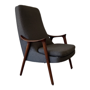1950s Mid-Century Modern Norwegian Møre Lenestolfabrikk Klarinett Teak Lounge Chair