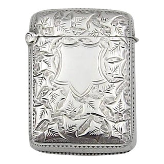 Antique Sterling Silver Vesta Match Safe by Minshull and Latimer 1899 For Sale