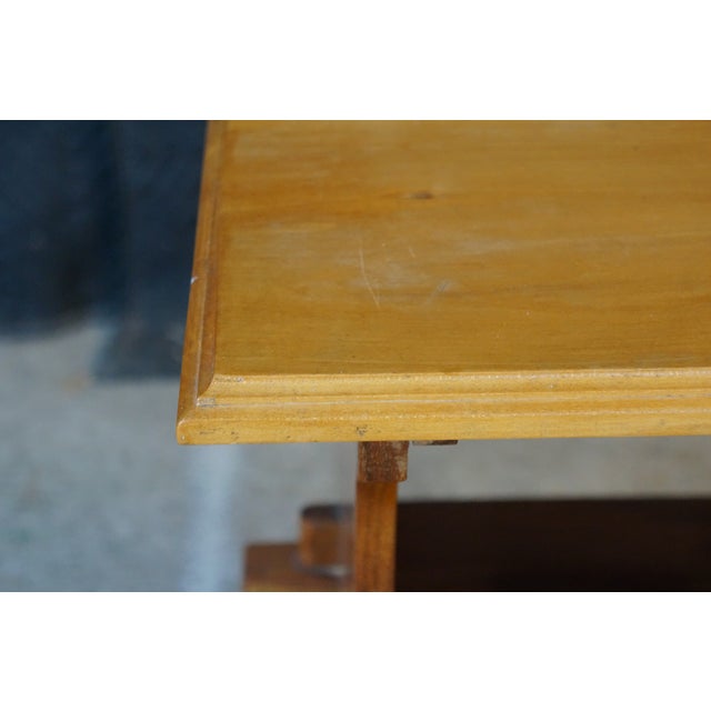 Wood Vintage Early American Style Mahogany Library Console Book Stand Side End Table For Sale - Image 7 of 15