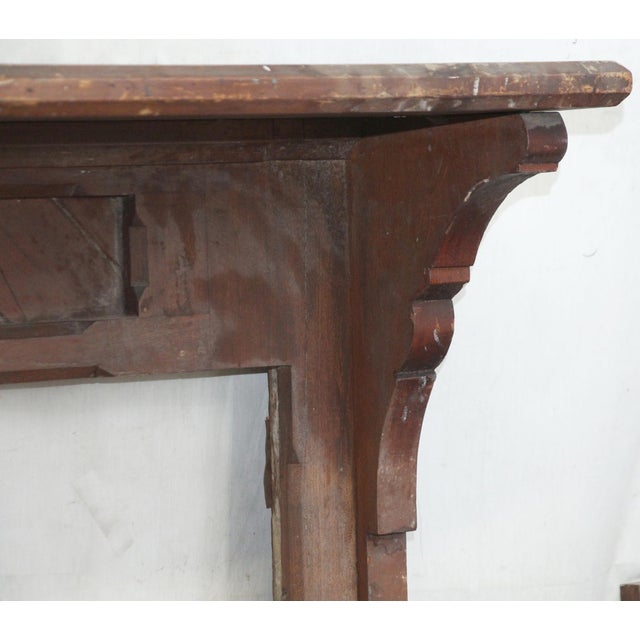 Early 20th Century Antique 5.75 Ft. Traditional Wooden Mantel For Sale - Image 5 of 8