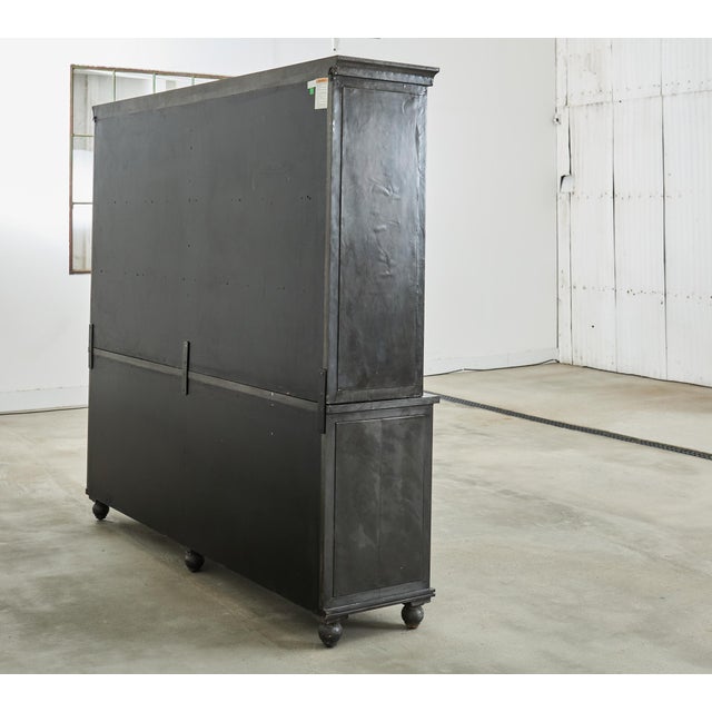 Industrial Style Zinc Metal Wrapped Glass Door Bookcase For Sale - Image 18 of 18