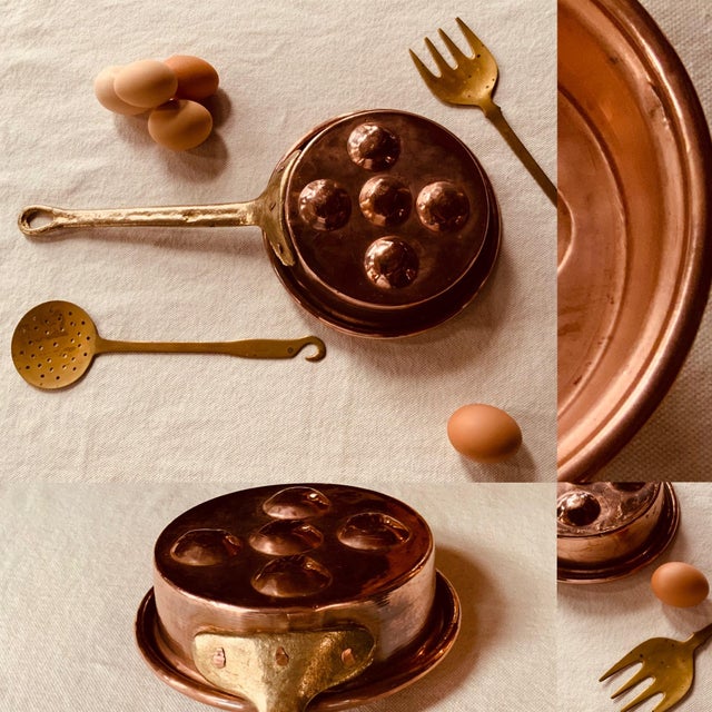 Mid-Century French Copper Escargot Pan With Long Handle - Handmade 1950s For Sale - Image 12 of 12