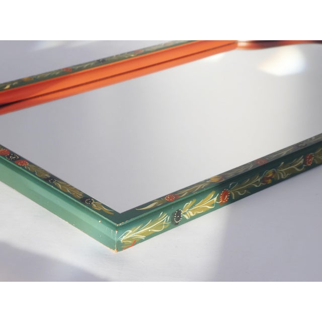 Goldenrod Vintage Dutch Hand Painted Wall Mirror, 1930s For Sale - Image 8 of 11