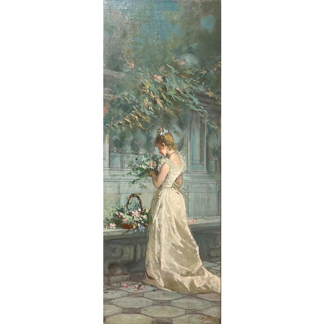 Salvatore Postiglione (Naples, Italy, 1861 – 1906) Title: Pastime of a young lady from a good family Medium: Oil on canvas...