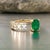 Natural Emerald and White Sapphire Ring 6.5 14k Y Gold 4.05 TCW Certified For Sale - Image 14 of 18