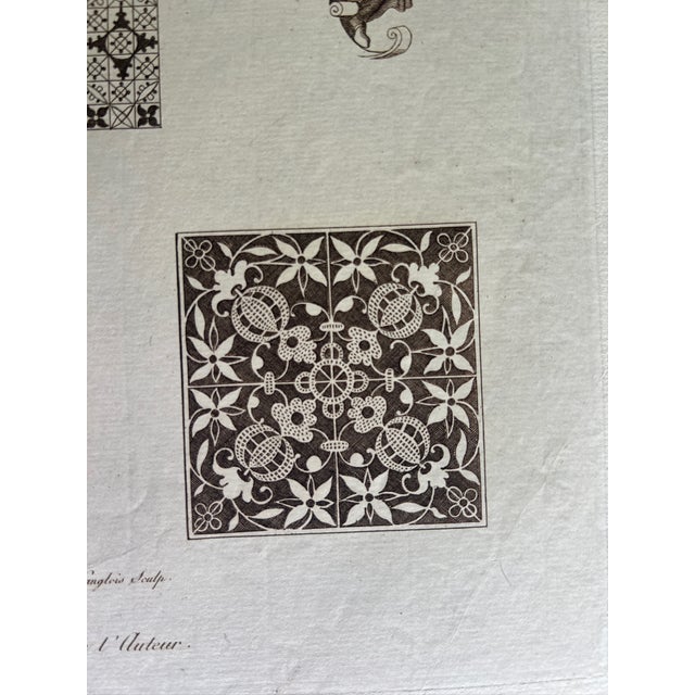 19th Century French Engraving of Renaissance Venetian Lace Designs For Sale - Image 4 of 9