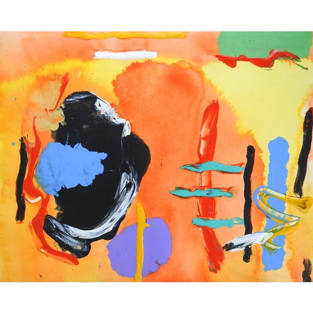 Contemporary Contemporary Abstract Expressionist Yellow and Orange Paintings - a Pair For Sale - Image 3 of 3