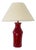 Vintage Red Ceramic Lamp, 1955 For Sale