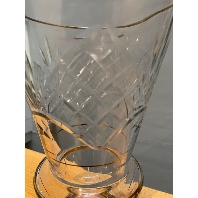 Czechoslovakian Carved Glass Vase, 1910 For Sale - Image 6 of 10