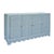 Contemporary Matthew Izzo Home Beatrice Light Blue Rattan Four Door Cabinet With Brass Hardware For Sale - Image 3 of 9