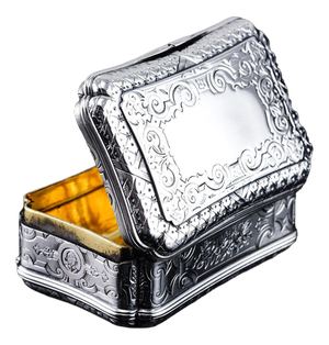 Antique Silver Table Snuff Box by Edward Smith, 1854