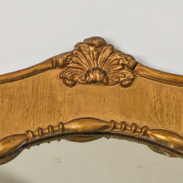 French Provincial Antique Gold Gilt Wood Mirror With Ornate Corners For Sale - Image 3 of 13