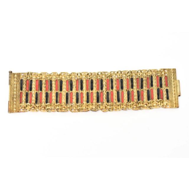 This is part of Chairish’s Costume Jewelry assortment. This beautiful vintage Grecian cuff bracelet is a combination of...