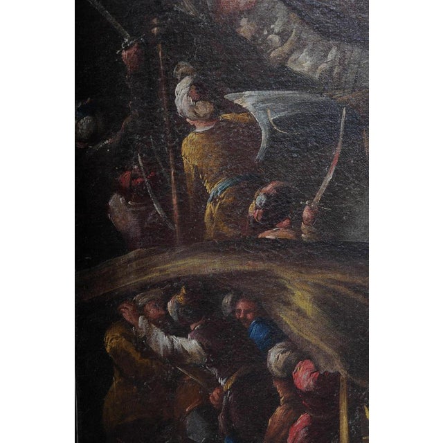 Ottoman Artist, Battle Scene, 1740, Oil on Canvas For Sale - Image 8 of 18