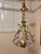 Italian Tole Vintage Chandelier With Polychrome Porcelain Flowers For Sale - Image 6 of 6