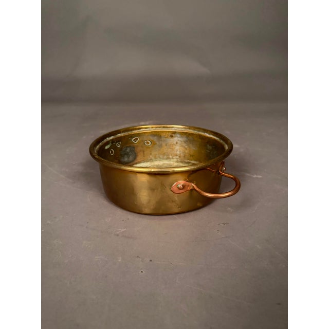 Mid-19th Century French Brass Cooking Pot With Copper Handles, Circa 1850 For Sale - Image 4 of 9