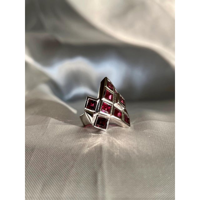 Raspberry Garnet Cocktail Ring, Size 7 For Sale - Image 4 of 10