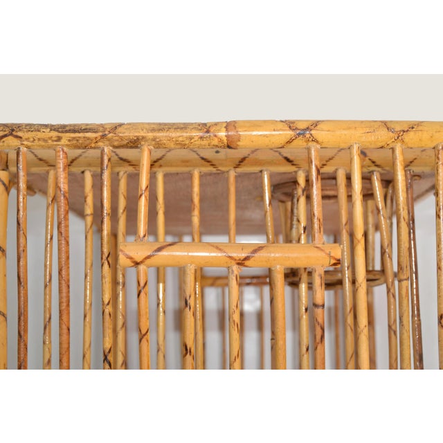 Brown 1970s Bohemian Handwoven Reed Caning Bamboo Breakfast Bed Tray Table Cup Book Holder For Sale - Image 8 of 12