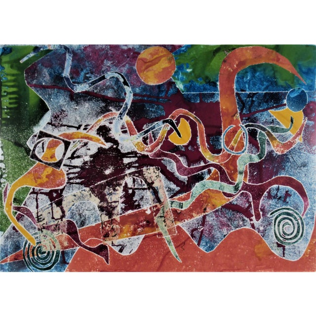 This artwork "Untitled V" is a monotype on paper by noted artist Tracey Adams, born 1954. It is hand signed, dated 1995 in...