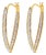 10K Yellow Gold 1/2 Cttw Round-Cut Diamond Modern Hoop Earrings (I-J Color, I2-I3 Clarity) For Sale
