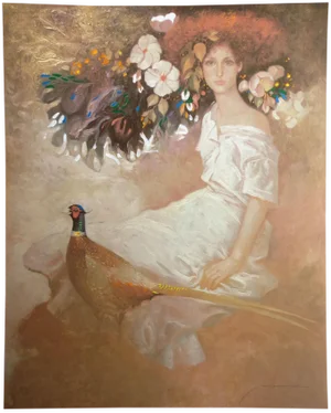 Felix Mas "Serena" Hand Signed Embellished Ltd Edition Serigraph Art Print Unframed, Spain