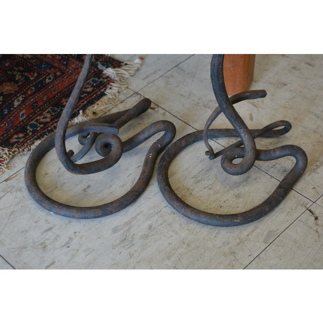 Vintage Pair Jack Brubaker Forged Iron Calla Lily Candlesticks Brutalist Industrial / Rustic For Sale - Image 6 of 15