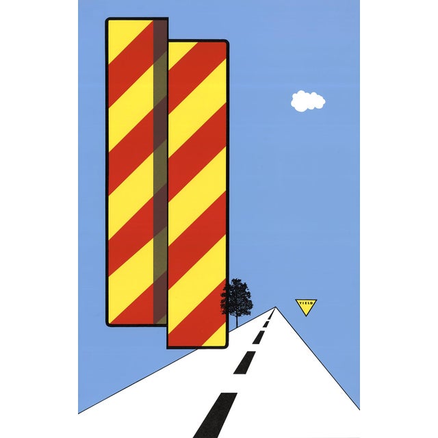 Artist: Allan D'Arcangelo Title: Yield Year: 1968 Signed: No Medium: Serigraph Paper Size: 30 x 19.25 inches ( 76 x 49 cm...