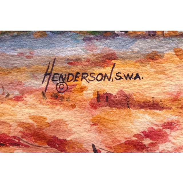 Late 20th Century Signed Autumn Vineyard Landscape Watercolor by Henderson, S.W.A. — Framed For Sale In Los Angeles - Image 6 of 7