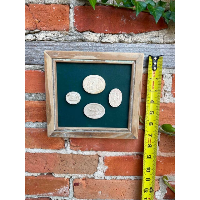 English Italian Plaster Intaglios in 1880s Pine Frame For Sale - Image 3 of 6