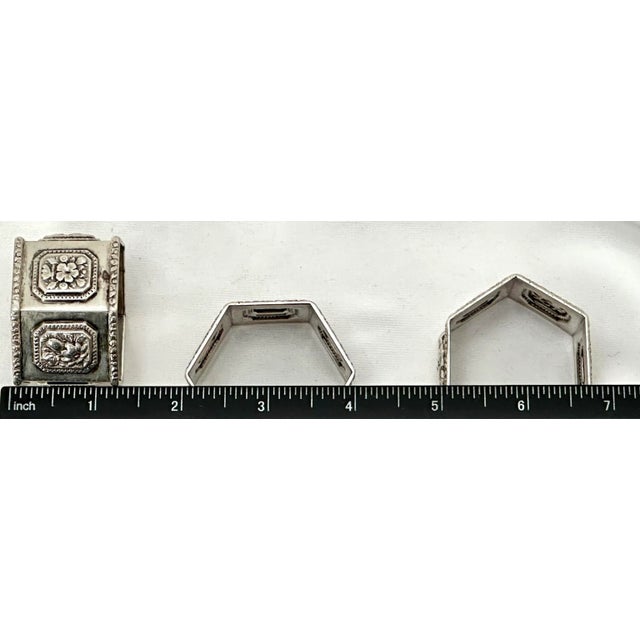 Matching Set of 3 Antique American Coin Silver Napkin Rings by Philadelphia Maker Leonard & Wilson - Circa 1850s For Sale - Image 12 of 12