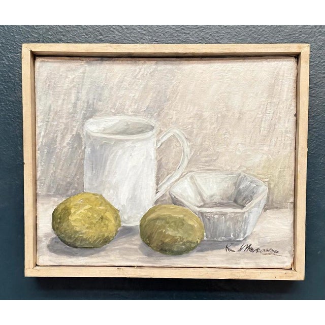 Main Klarmo‑kärred, Jug, Bowl and Fruits, 1961, Oil Painting on Canvas, Framed For Sale - Image 17 of 18