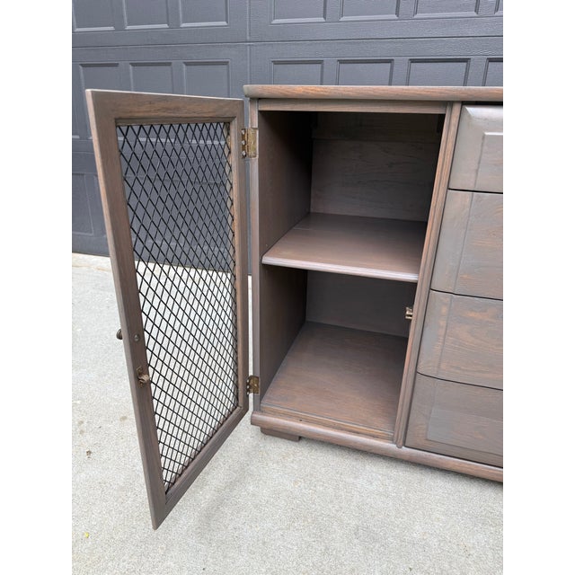 Wood Vintage Mid-Century Mengel Credenza / Media Cabinet Solid Wood For Sale - Image 7 of 10