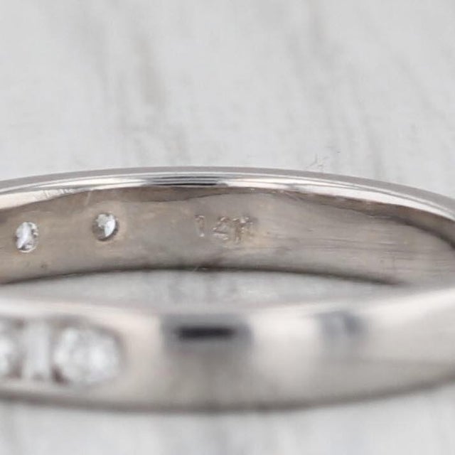 0.30ctw Diamond Wedding Band 14k White Gold Size 4.75 Stackable Ring For Sale In Greensboro - Image 6 of 8