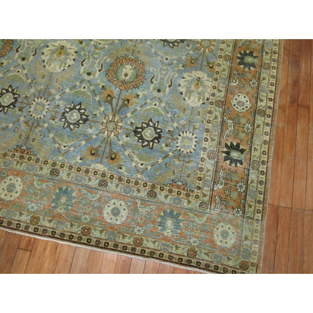 Early 20th Century Light Blue Persian Pigeon Rug For Sale In New York - Image 6 of 7