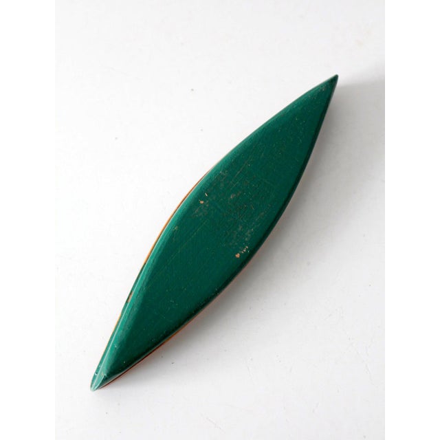 Mid-Century Handmade Wooden Canoe Model For Sale - Image 10 of 13