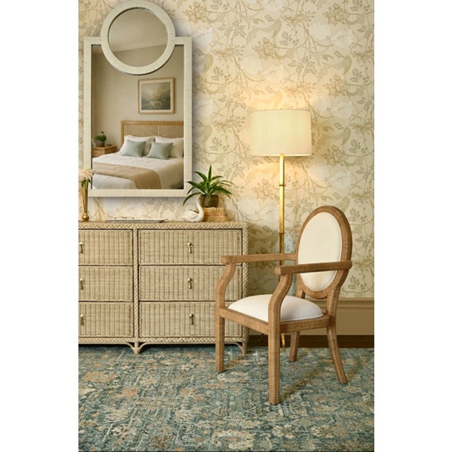 Worlds Away Matthew Izzo Home Bowden Wrapped Rattan Six Drawer Chest For Sale - Image 4 of 9