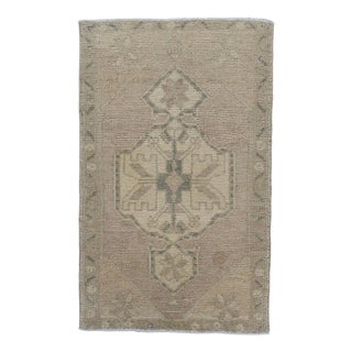Oriental Hand Knotted Vintage Turkish Mini Rug 1'8" x 2'9" For Sale