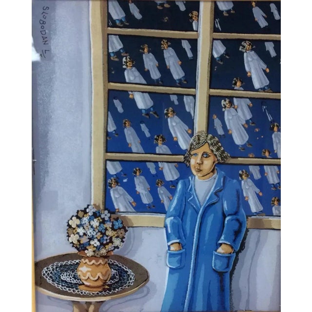 Late 20th Century Original Reverse Glass Painting by Ivicevic Slobodan For Sale - Image 5 of 6