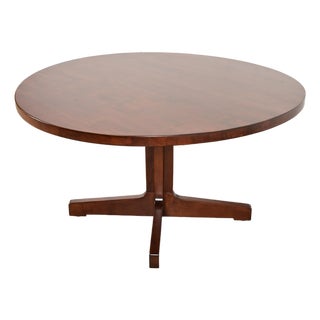 Harvey Probber Mid-Century Modern Sculpted Walnut Pedestal Dining Table, Newly Refinished For Sale