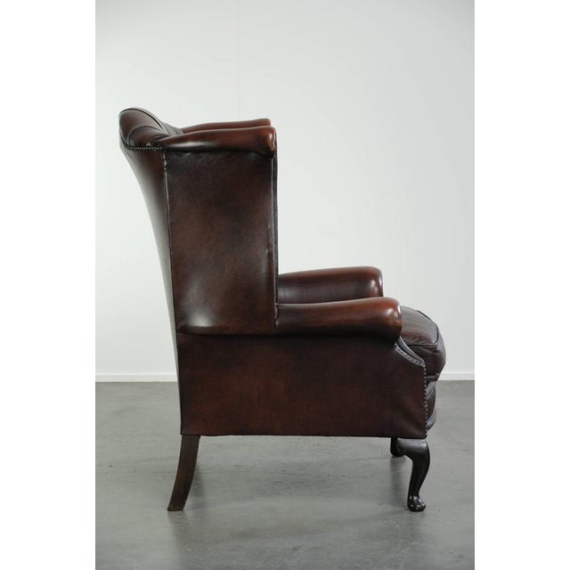 Cowhide Chesterfield Wing Armchair For Sale - Image 3 of 13