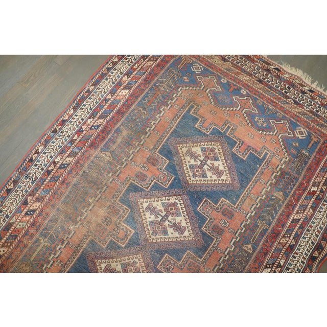 Textile Worn Tribal Afshar Rug, 4'5'' X 6'4'' For Sale - Image 7 of 11