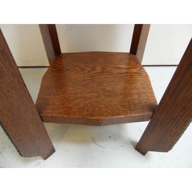 Antique Art Nouveau Oak Side Table, 1890s For Sale - Image 6 of 10