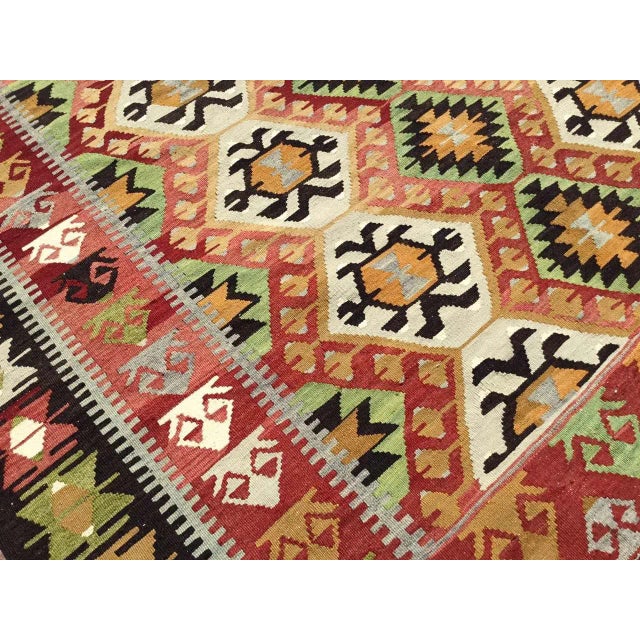 Vintage Turkish Kilim Rug - 80" X 116.5" For Sale - Image 10 of 12