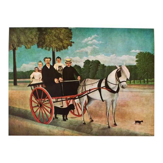 1940s After Henri Rousseau, "M. Juniet's Pony Cart" First Edition Swiss Full-Color Print For Sale