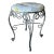 Late 20th-Century Wrought Steel Vanity Stool With Newly Upholstered Seat Cushion For Sale