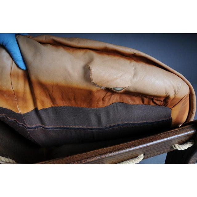 Vintage Lounge Chairs in Leather and Oak from Maison Regain, France, 1960s, Set of 2 For Sale - Image 16 of 18