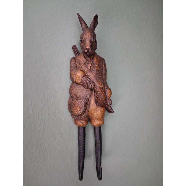 A classic, well-known wall figure of a hare hunter from the Black Forest region. Its size, design, colors, and every...