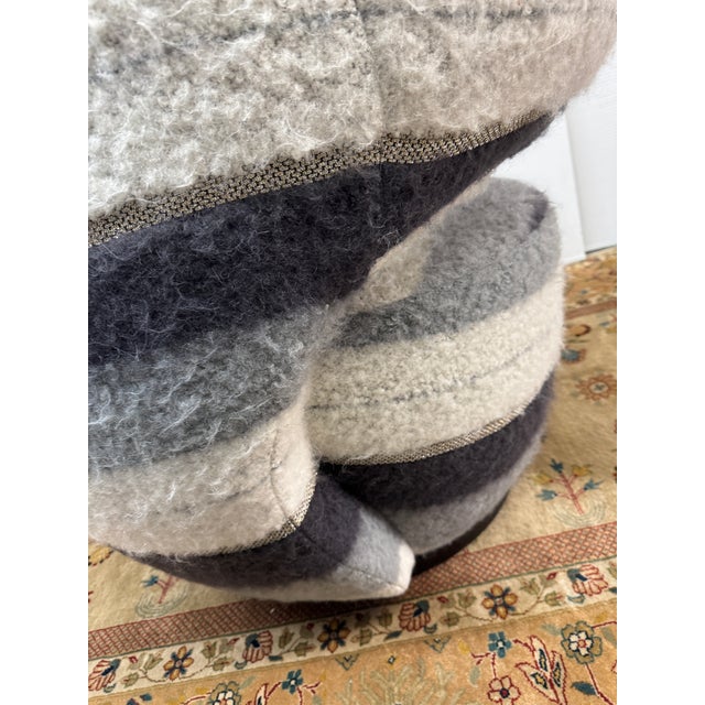 Sheepskin Stripe Swivel Chair For Sale - Image 9 of 12